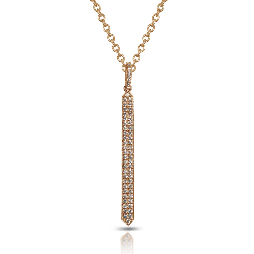 14K Gold Open Bar Diamond Pave Pendant MP23726