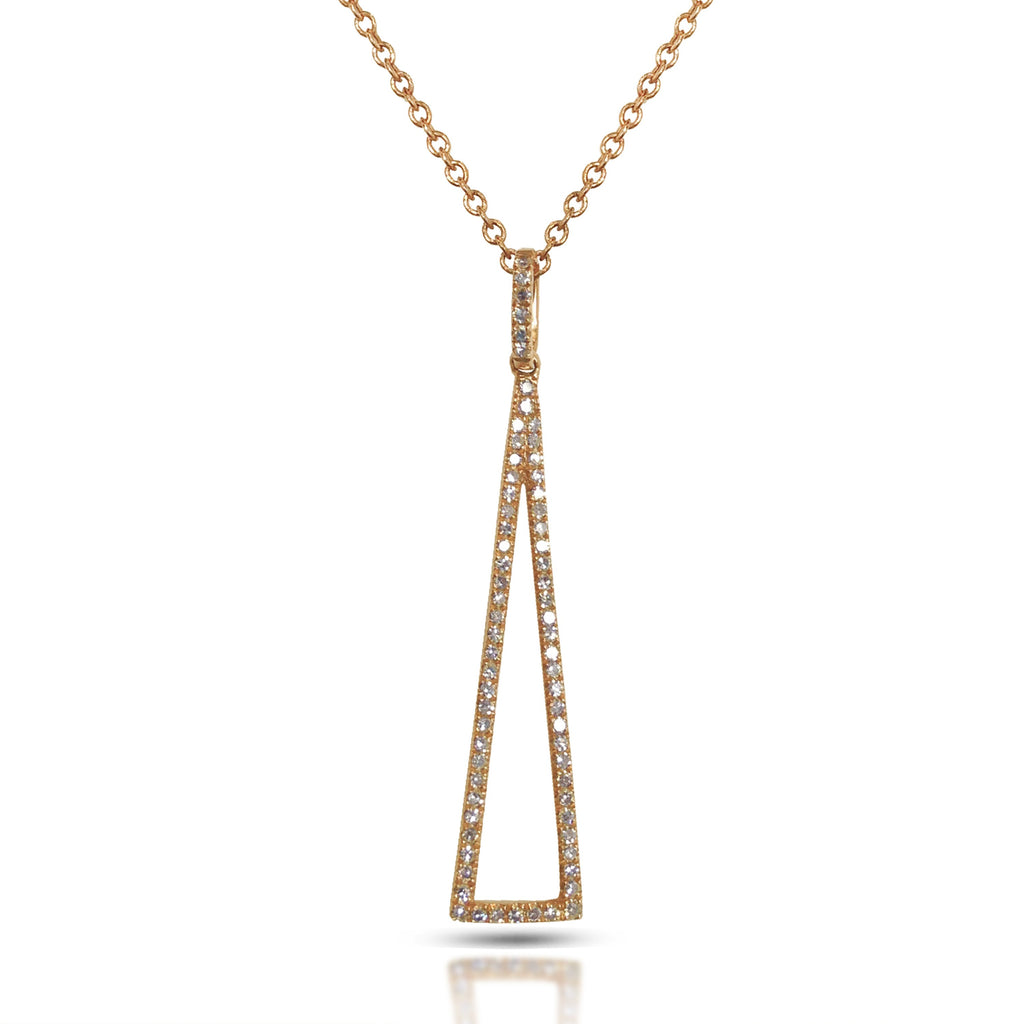 14K Open Triangle Diamond Charm Pendant MP23755