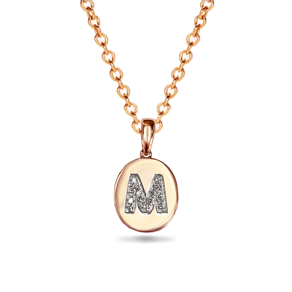 14k Gold & Diamond Disc Initial Necklace MP47107