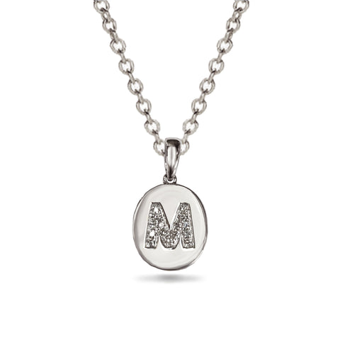 14k gold and diamond initial necklace MN36281L