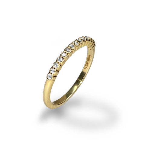 14K Round Diamond & Emerald Stack Ring MR45630DE