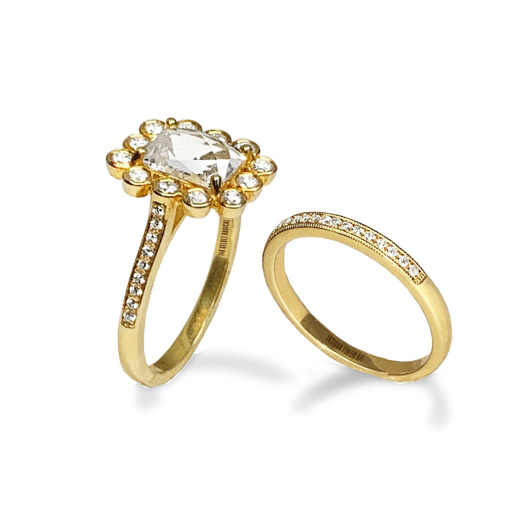 14k gold pave' wedding band MR31594W