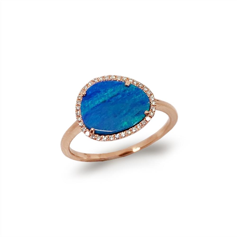 14k halo trillion opal diamond fashion ring MR31652OP