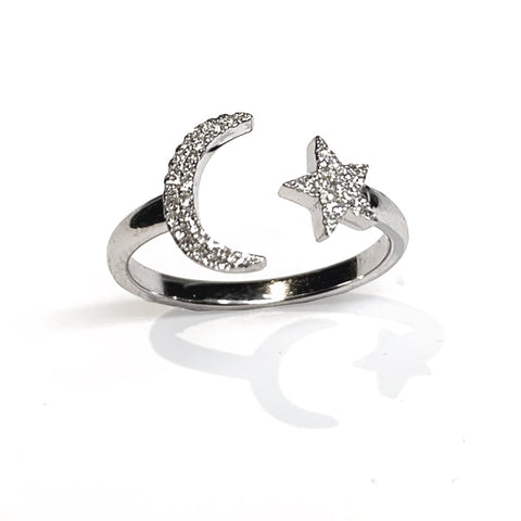 14k gold diamond pave link fashion stack ring SR43401