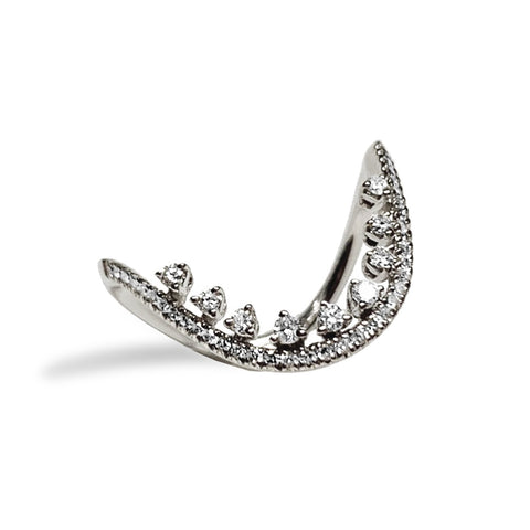 14k gold diamond pave link fashion stack ring SR43401