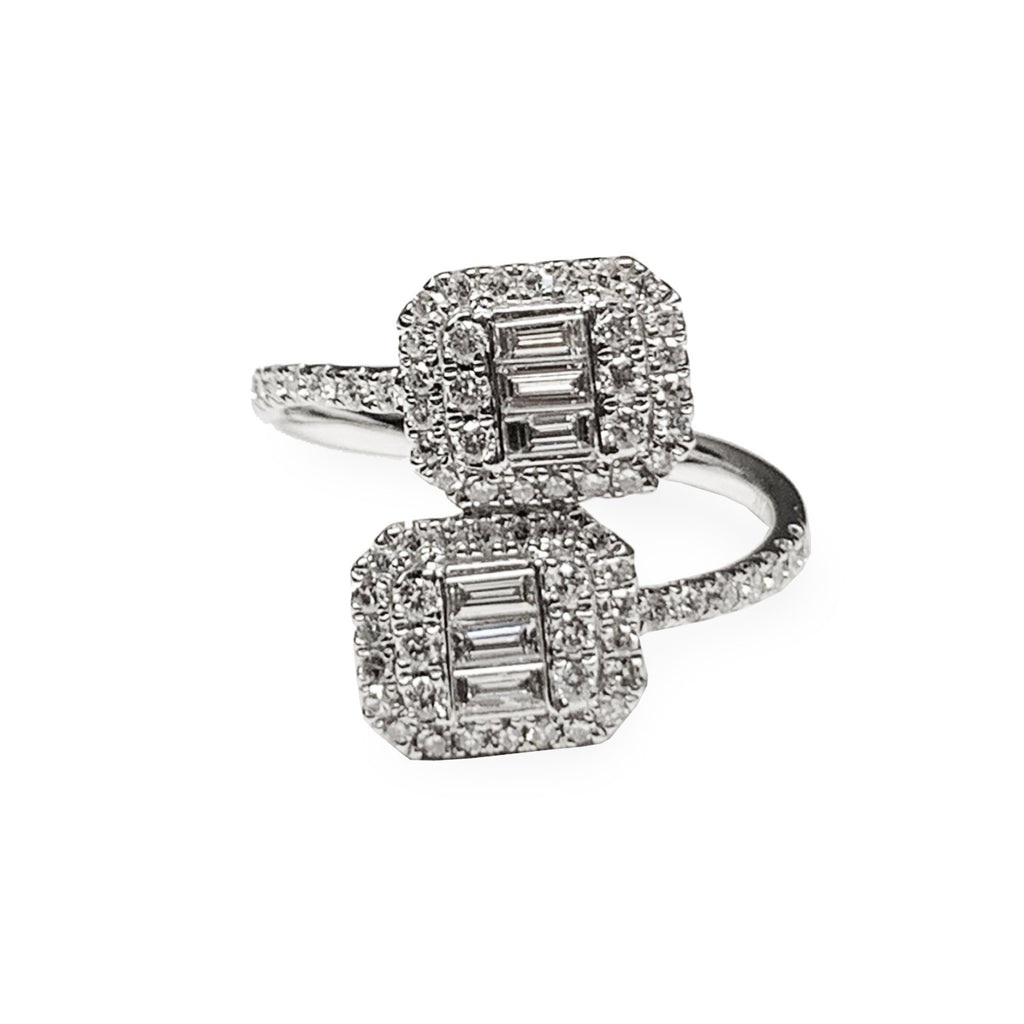 14k gold bypass baguette fashion ring MR43585