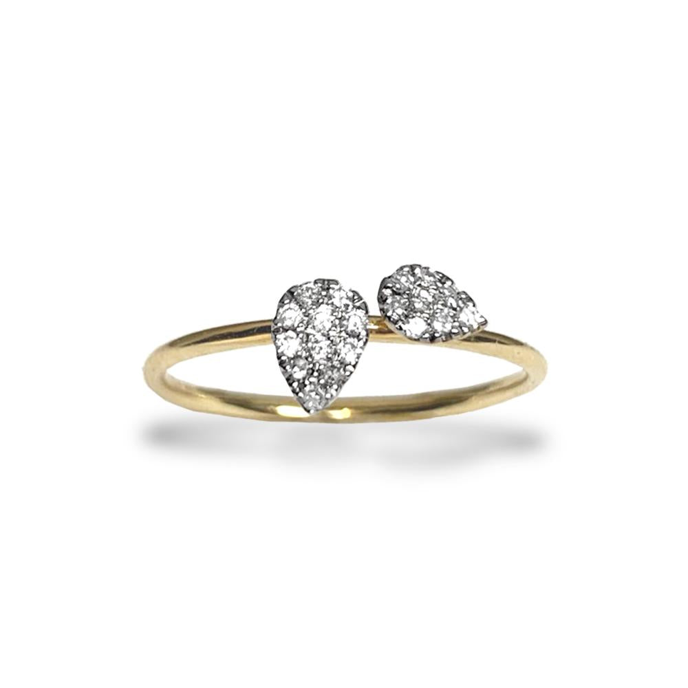 14k modern delicate pave drop fashion ring MR43828
