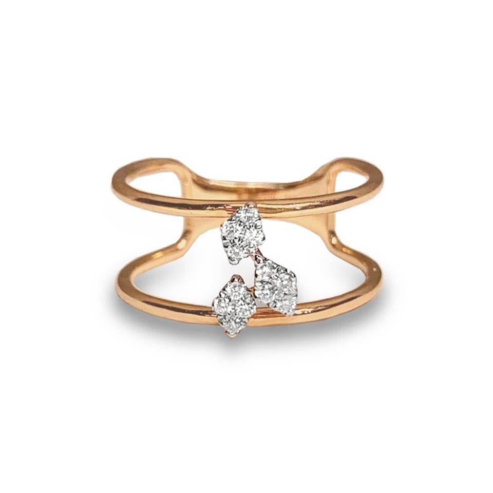 14k modern pave split band fashion ring MR43829