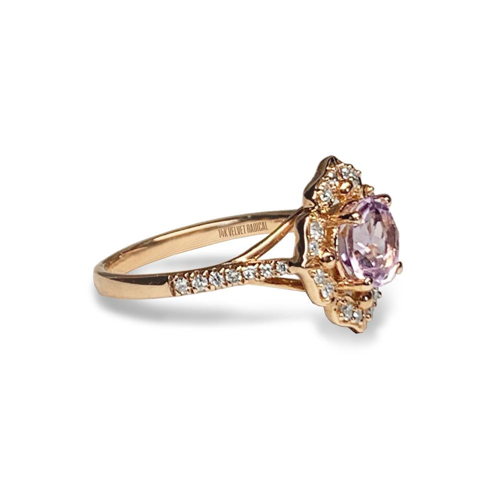 14k gold vintage white topaz engagement ring MR45173