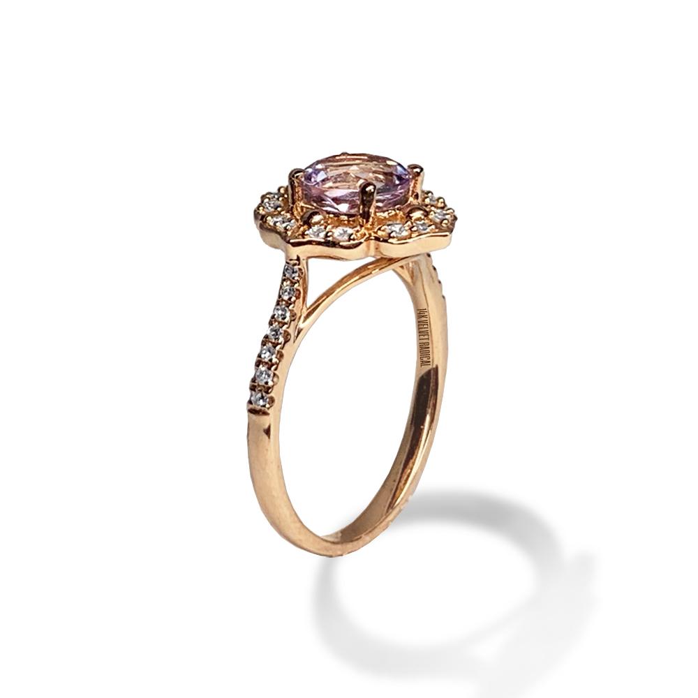 14k gold vintage white topaz engagement ring MR45173