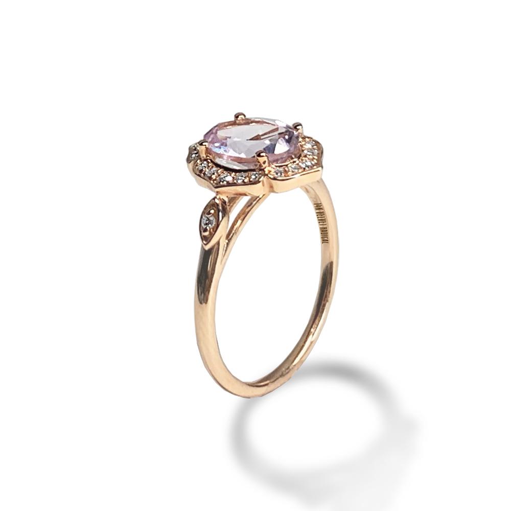 14k gold oval white topaz engagement ring MR45180