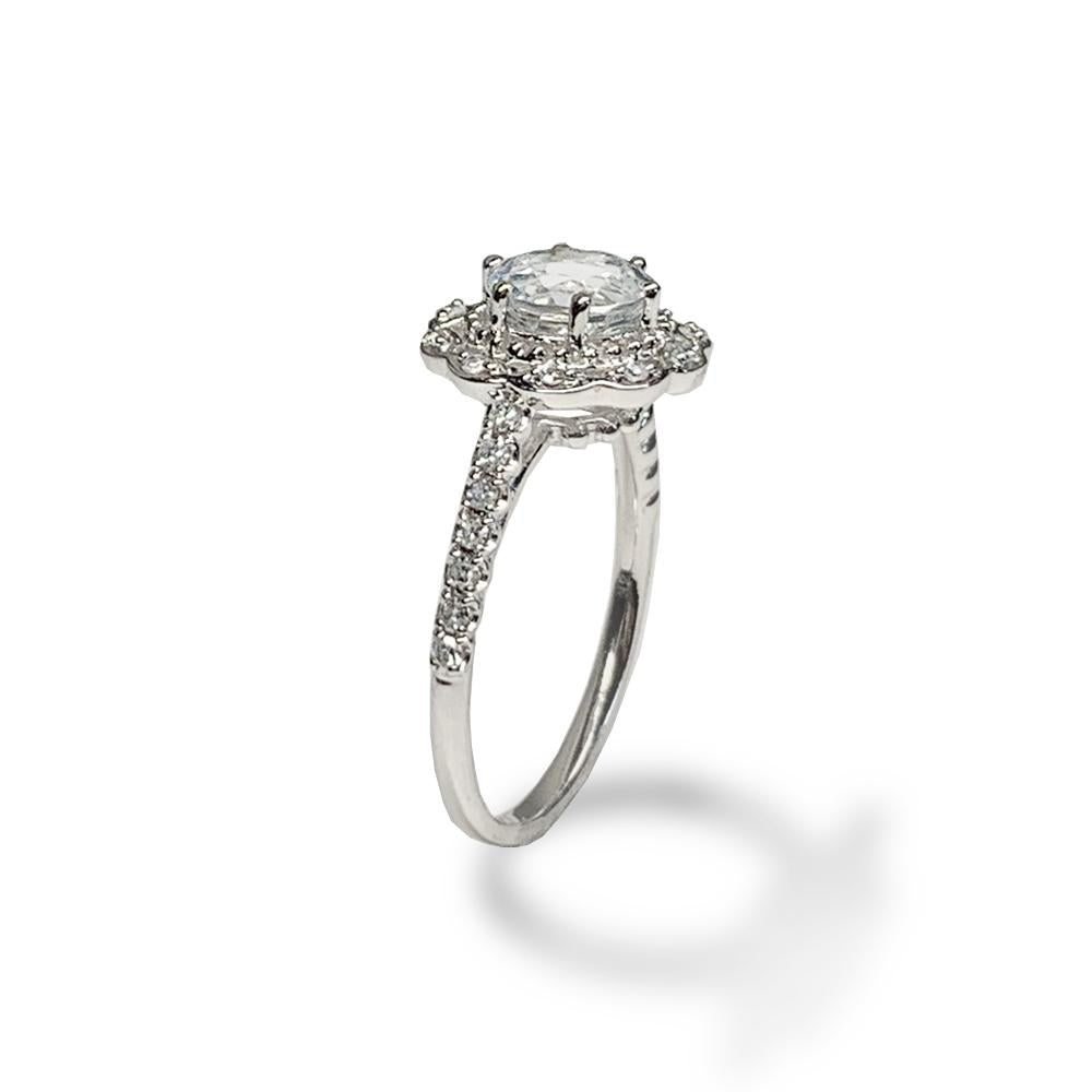 14k gold vintage white topaz engagement ring MR45182