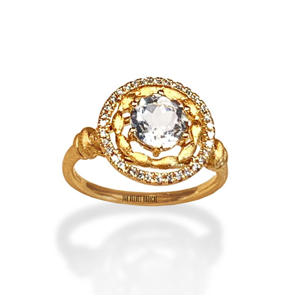 14k gold matt finish halo diamond fashion engagement MR45183