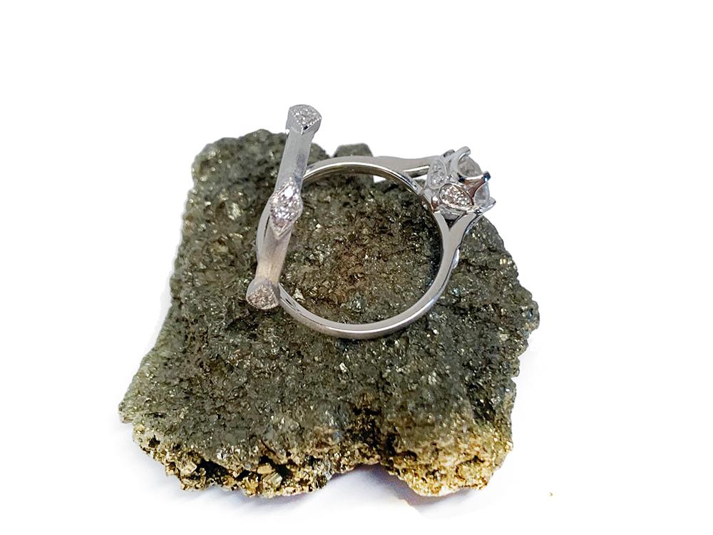 14K White Topaz & Diamond Engagement Ring MR45186