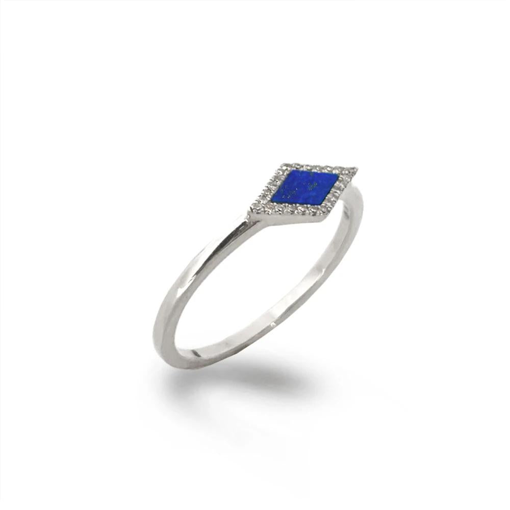 14K Marquise Lapis & Diamond Stack Ring MR71675LP