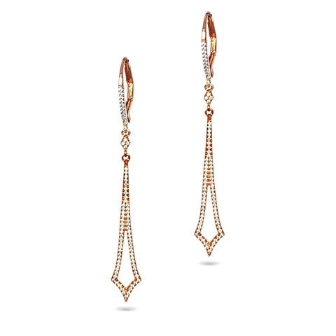 14k Pink Mother of Pearl & Diamond Dangle Earrings ME24364