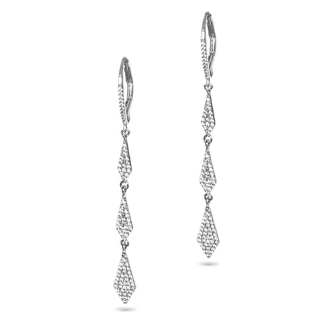 14k Pave Diamond Bar Dangle Earrings ME23726