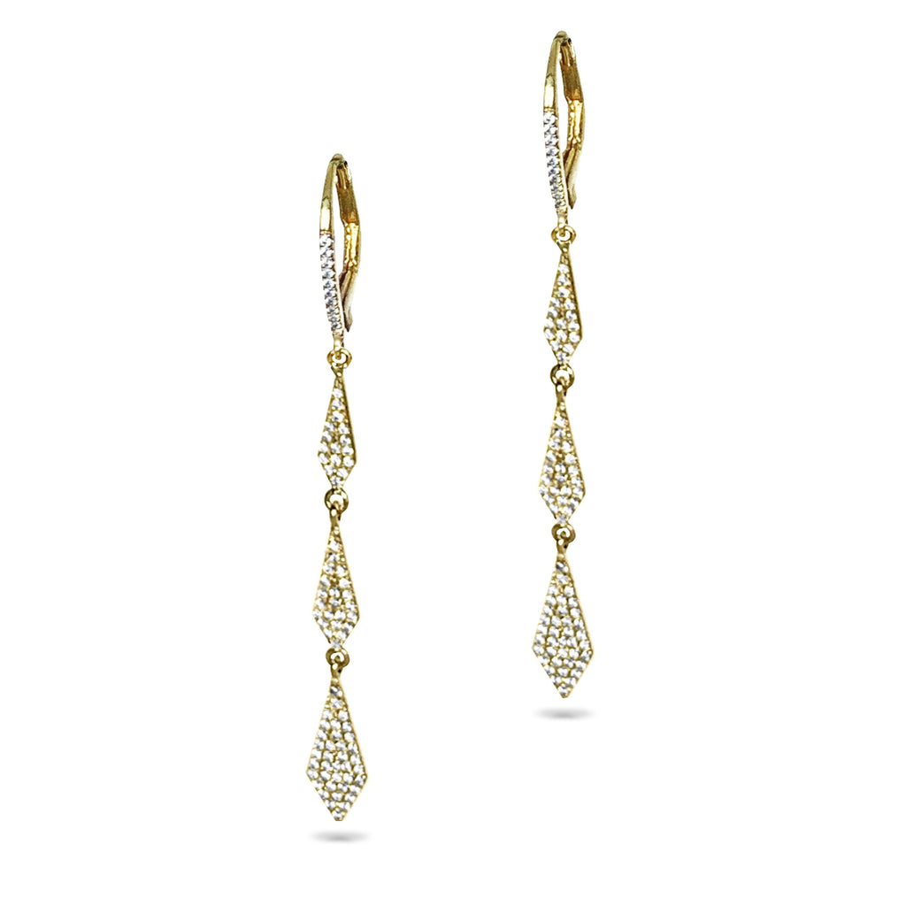14K Graduated Kite Pave Diamond Earrings ME25304