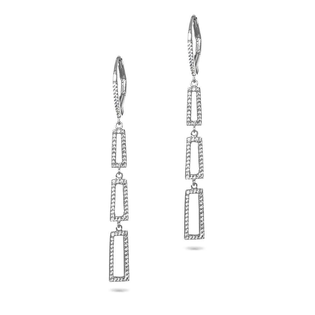 14k open link pave diamond dangle earrings ME25334