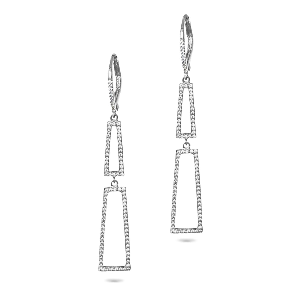 14k gold graduated open link pave diamond earrings ME25335