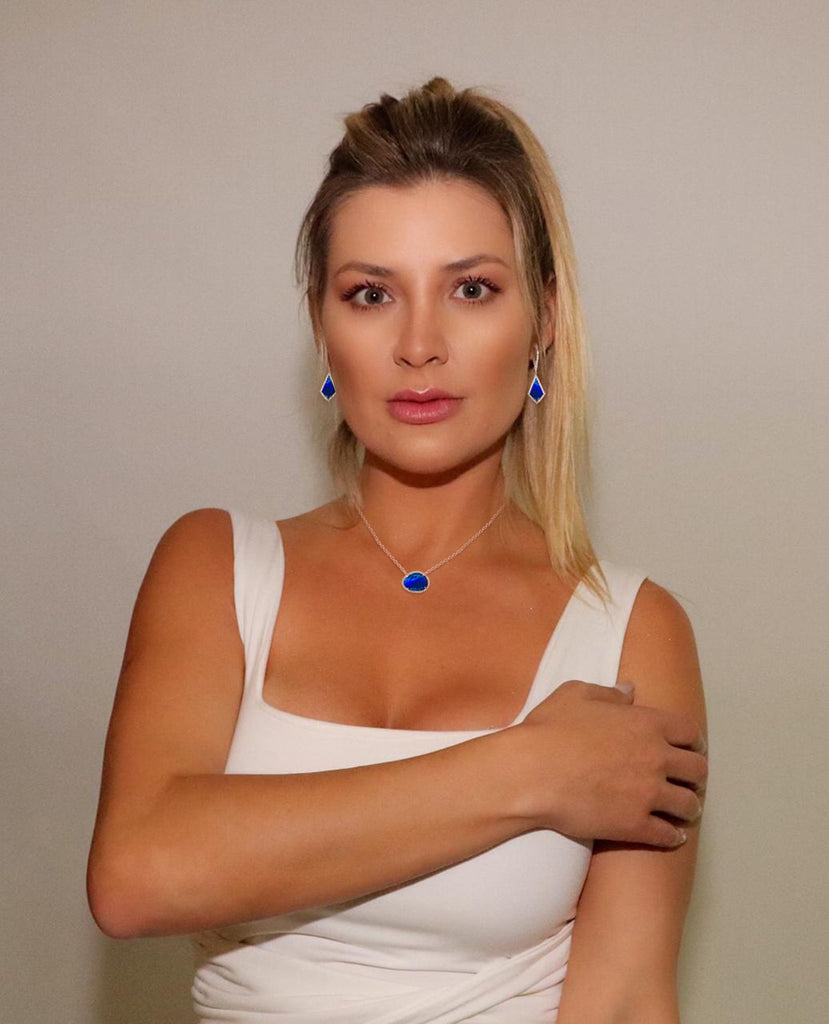 14k gold opal kite dangle earrings ME23796OP