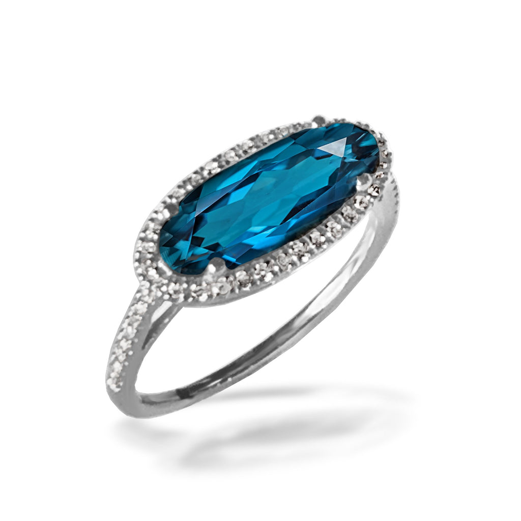 14k gold oval london blue topaz ring MR4640