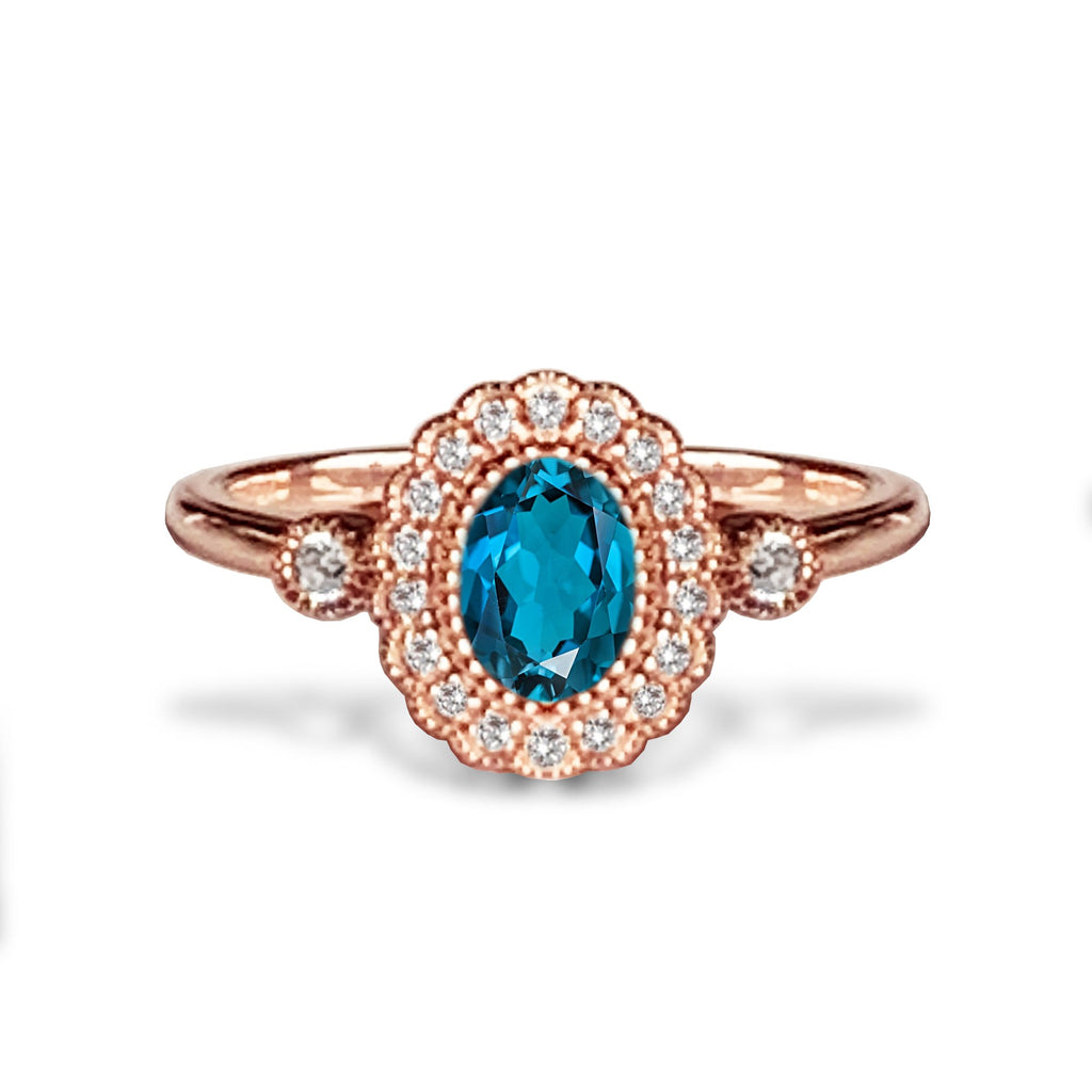 14k gold oval morganite ring MR4641