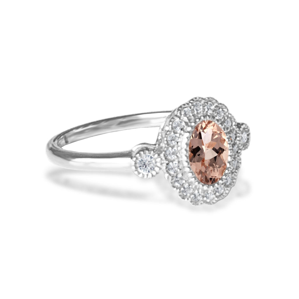 14k gold oval morganite ring MR4641