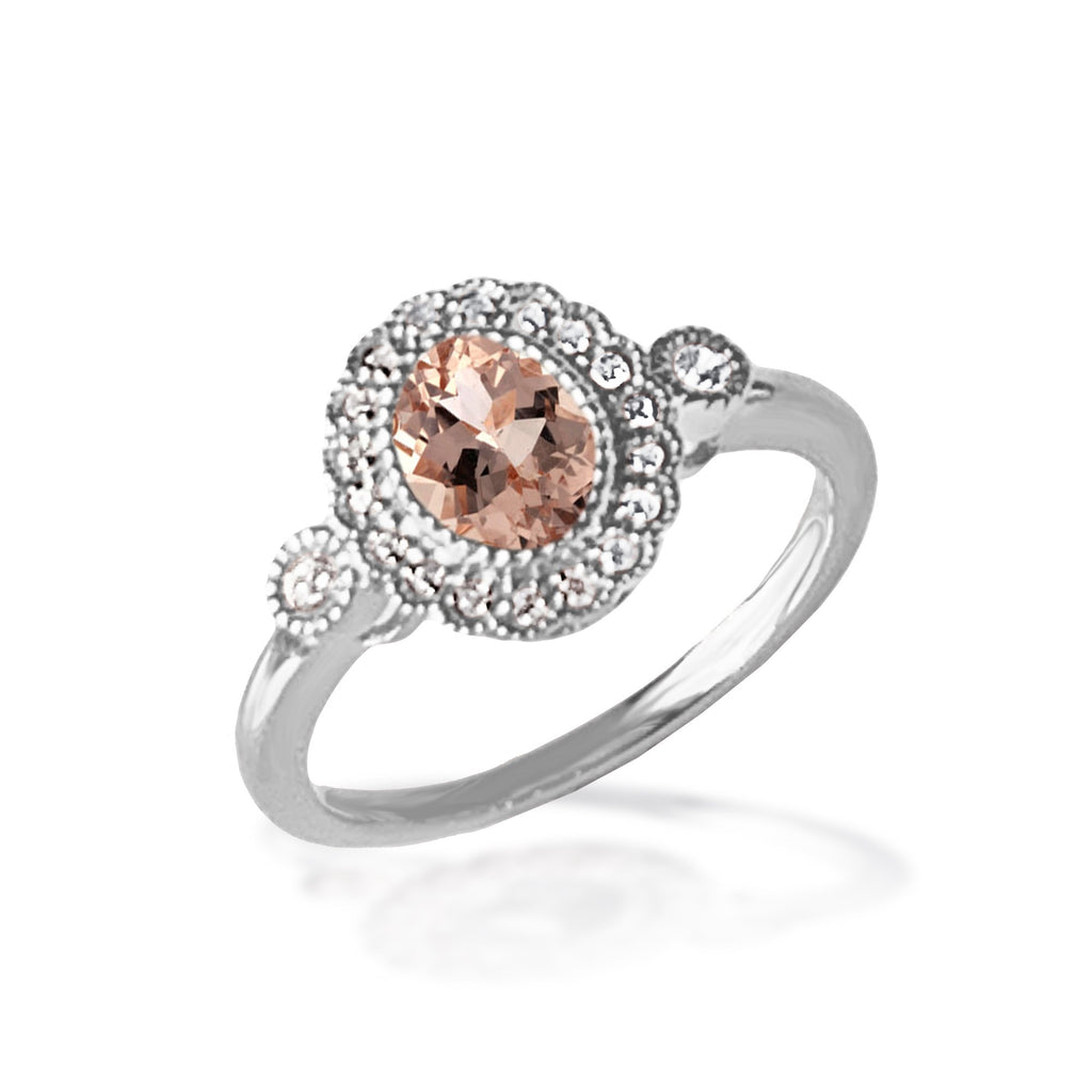 14k gold oval morganite ring MR4641