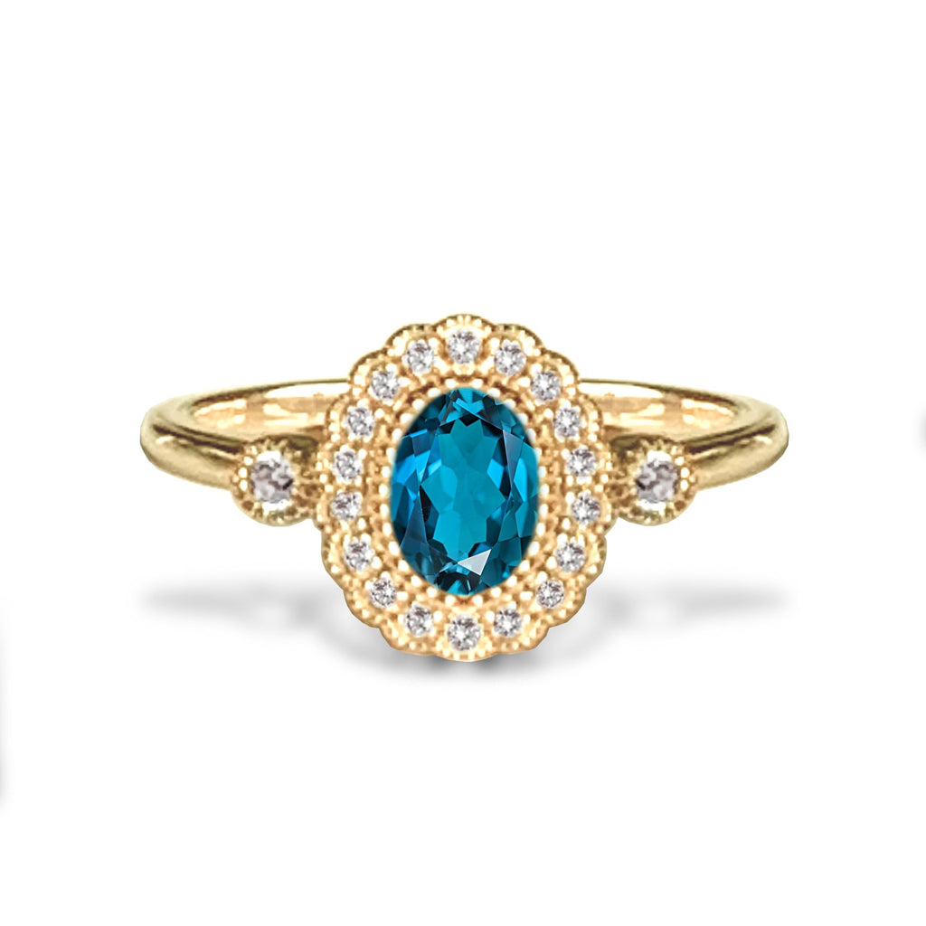 14k gold oval morganite ring MR4641