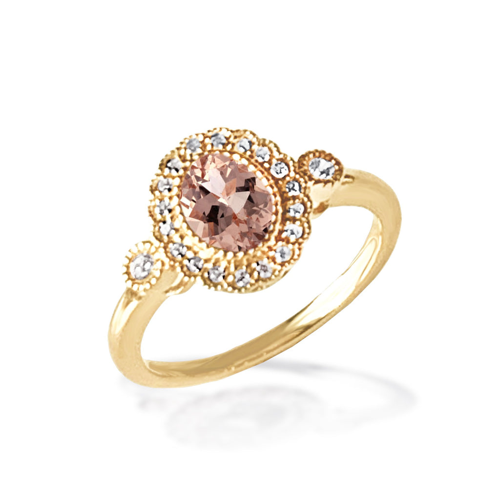 14k gold oval morganite ring MR4641