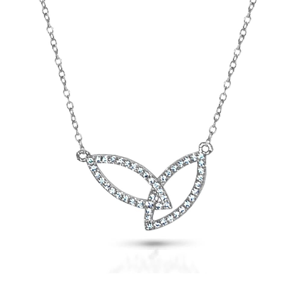 14k Interlocking open marquise diamond necklace N4059