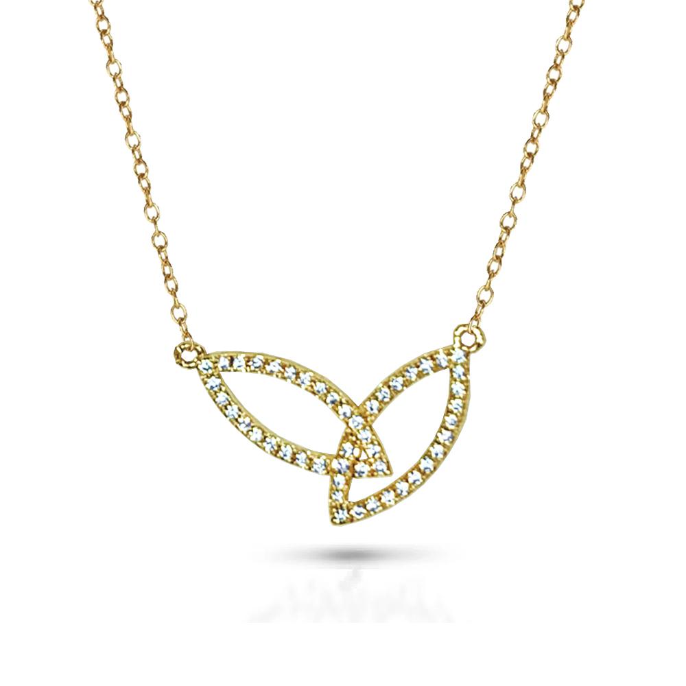 14k Interlocking open marquise diamond necklace N4059