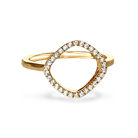 14k gold modern white topaz engagement ring MR4563