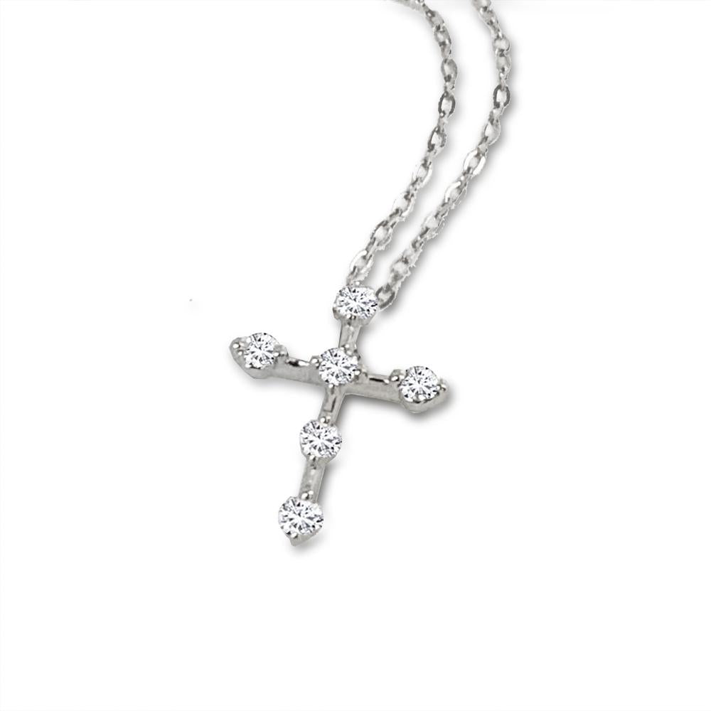 14K Gold Diamond Cross Pendant P23821