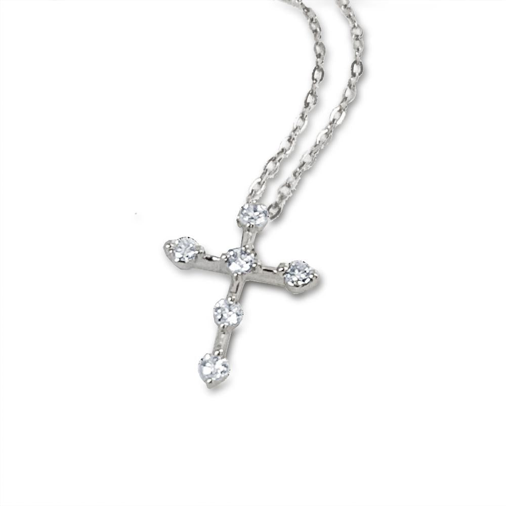 14K Gold Diamond Cross Pendant P23821