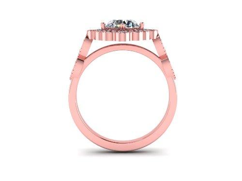 14k gold art deco white topaz engagement ring MR4559