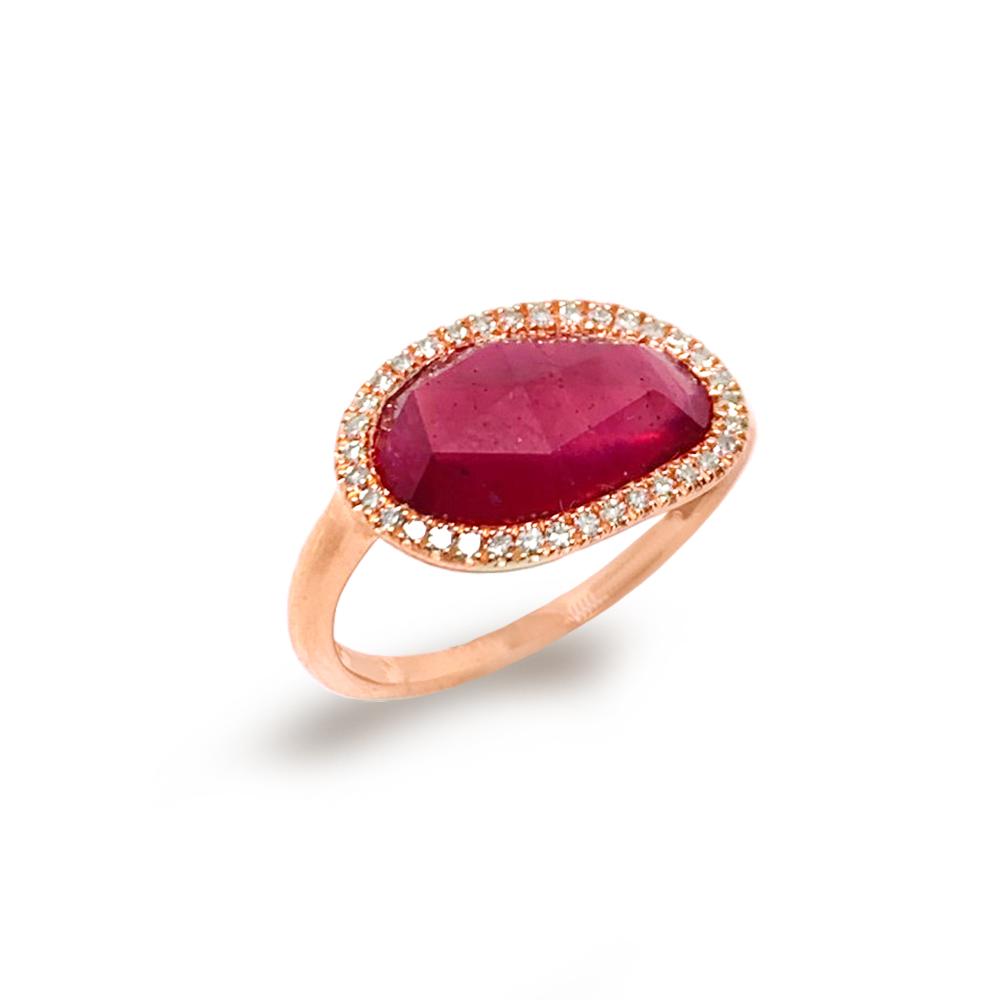 14K Ruby Trillion Doublet Fashion Ring R6308DR