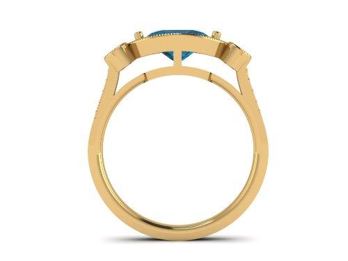 14k gold oval london blue topaz ring MR4546