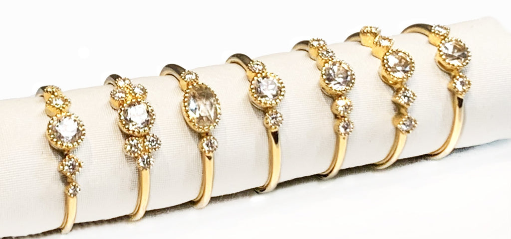 14k gold petite diamond white topaz stackable ring MR45628