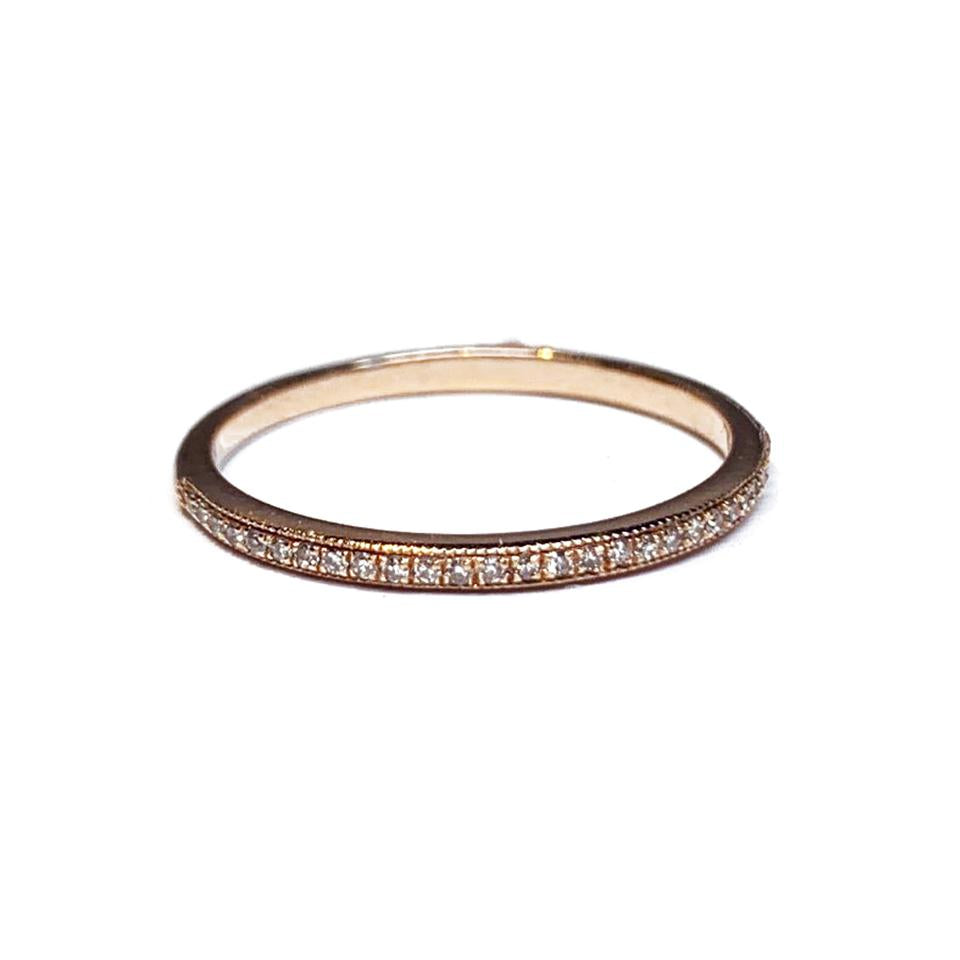 14k gold diamond wedding band stackable ring SR31593