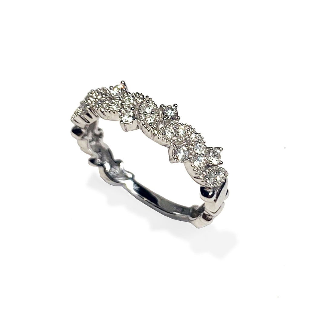 14k gold diamond fashion stack ring SR45052
