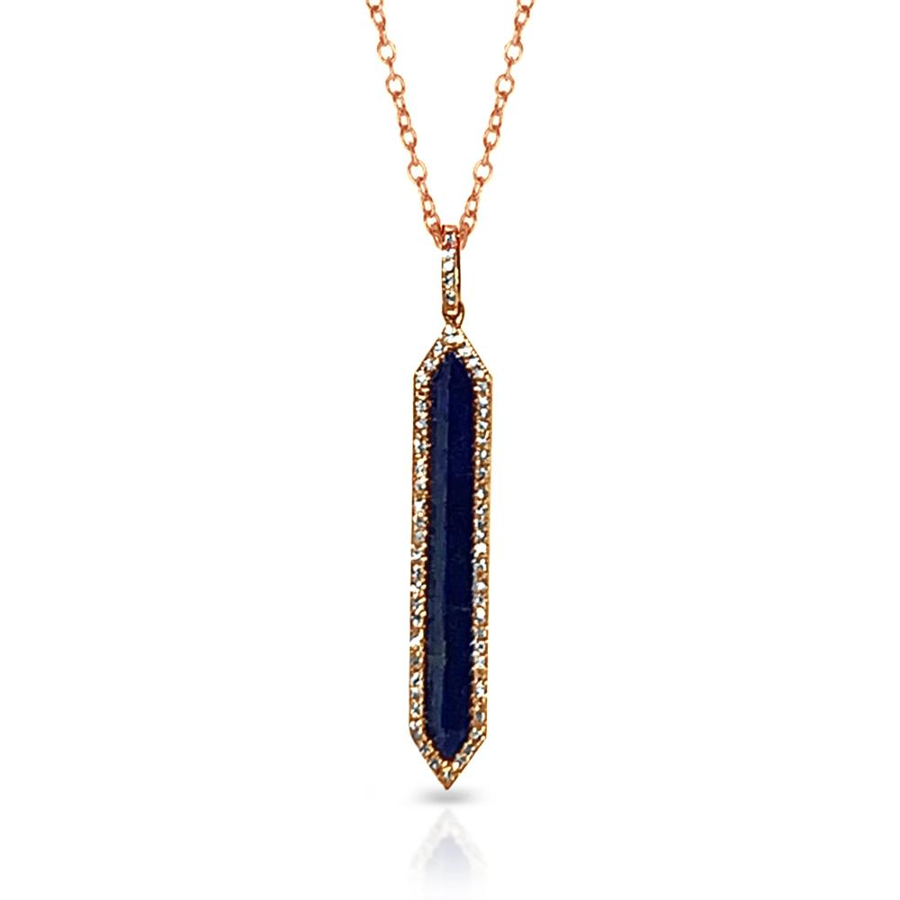 14k lapis and diamond bar charm pendant MP24899