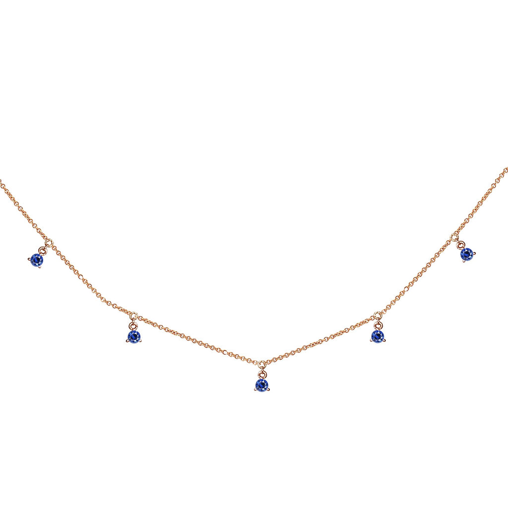 14k Hanging SAPPHIRE station necklace MN44917S
