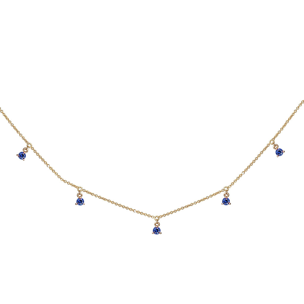 14k Hanging SAPPHIRE station necklace MN44917S