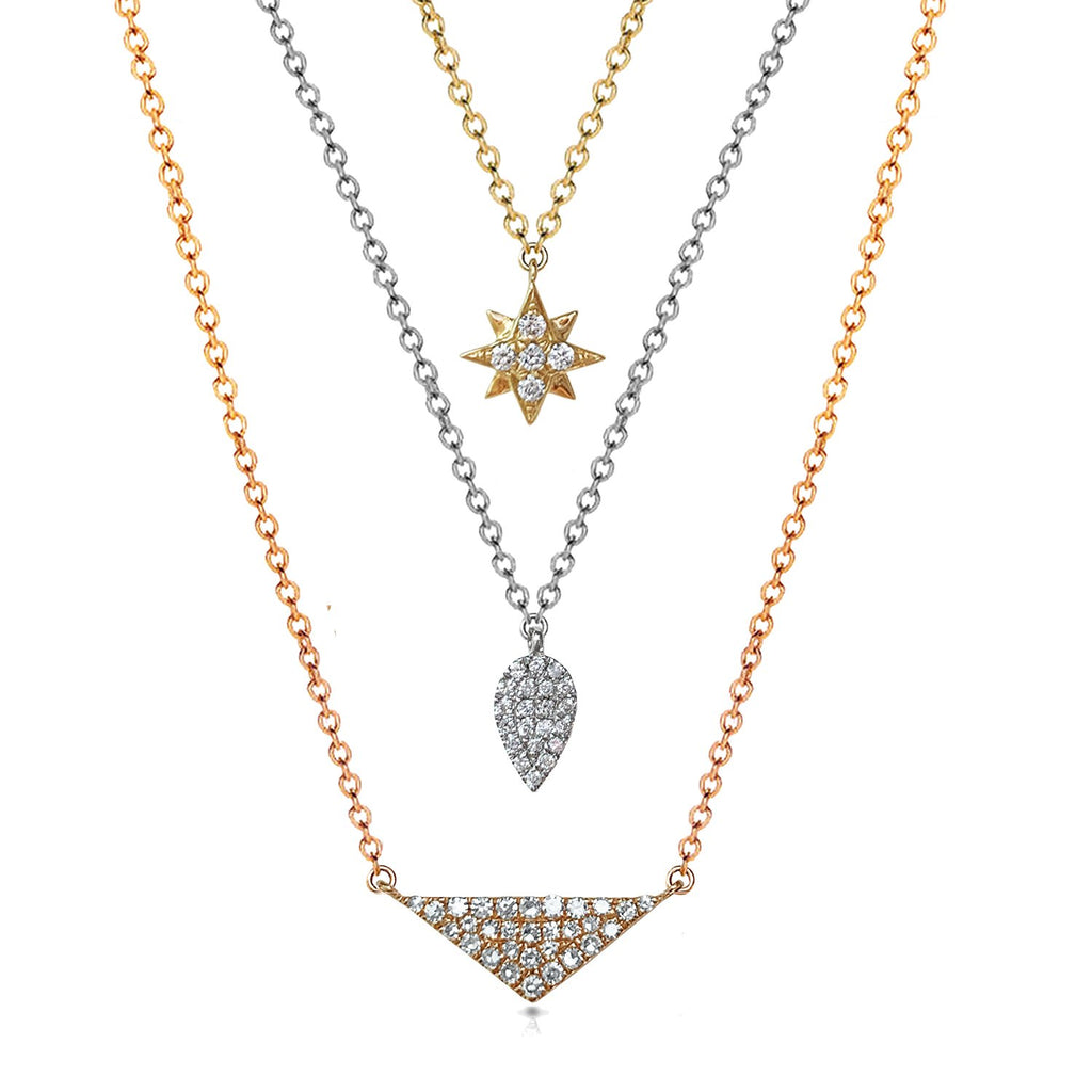 14k gold diamond pave drop choker necklace MN42687