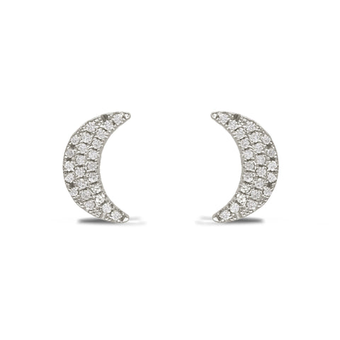 14k gold diamond shape pave diamond stud earrings ME24643