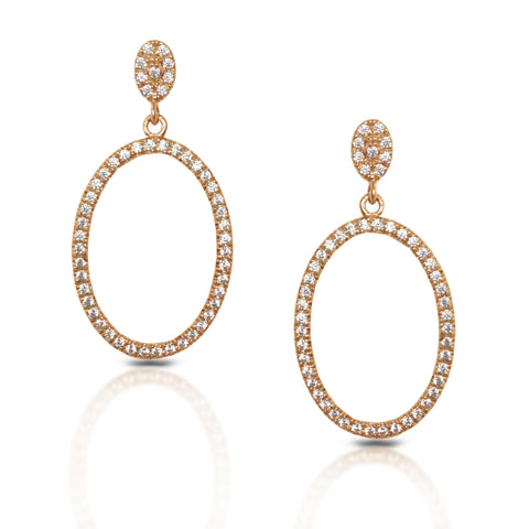 14k gold oval diamond disc stud earrings ME22814