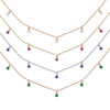 14k Hanging EMERALD station necklace MN44917E