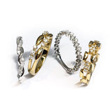 14k gold swirl diamond fashion stack ring SR42936